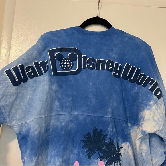 Disney Stitch Hawaiian Aloha Spirit Jersey Blue Womens Medium Long Sleeve - Picture 3 of 7